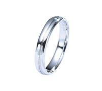 Homxi Wedding Band for Men White Gold 14ct, Simple Round, Men Wedding Band Ring Silver Size L 1/2