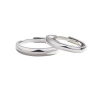 Homxi Wedding Band Personalized Ring Engagement Men and Women, 925 Rings for Couple Sterling Silver Adjustable, Polished Round, His and Hers Wedding Rings Silver
