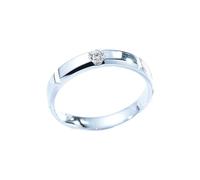 Homxi Wedding Band Rings for Men 14K White Gold, Simple Round with 0.12ct Diamond, Eternity Wedding Band Silver Size U 1/2