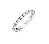 Homxi Wedding Ring Women White Gold 14 K, Eternity Round with 1.05ct Created Diamond, Wedding Bands Silver Women Size S 1/2