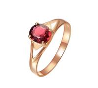 Homxi Wedding Ring Womens 14 ct Rose Gold, 4 Prongs Solitaire Oval with 0.837ct Tourmaline, Rose Gold Ring Wedding Band Size J 1/2