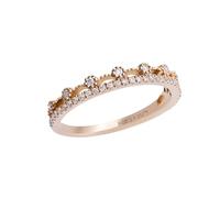 Homxi Wedding Ring Womens 18K Rose Gold, Crown with 0.17ct Diamond, Women's Promise Ring Rose Gold Size O 1/2