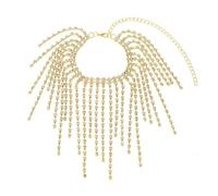 Homxi Womans Anklet Gold, Ankle Bracelets Copper Multiple Tassels with Cubic Zirconia - 7.7" + 4" Extender Chain