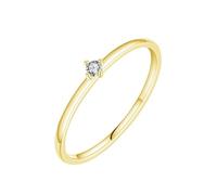 Homxi Women Rings Gold 9K, 2x2mm Solitaire Round with Moissanite, Wedding Ring Gold Women Size 7.5