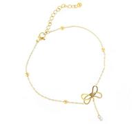Homxi Women Summer Anklet Gold, Stainless Steel Anklets for Women Ribbon - 7.9" + 2" Extender Chain