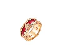 Homxi Women Wedding Band Ring 18K Rose Gold, Vine and Enamel with Diamond, Womens Wedding Ring Rose Gold Size O 1/2