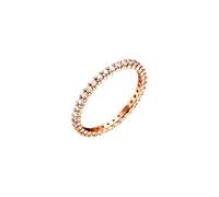 Homxi Women Wedding Ring 14 K Rose Gold, Eternity Round with 0.45ct Diamond, Rose Gold Anniversary Ring Women Size V 1/2