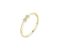 Homxi Women Wedding Ring Yellow Gold 9K, 2.8x5.5mm Bowknot with Moissanite, Yellow Gold Rings for Women Ring Size 9