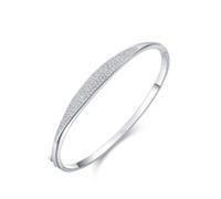 Homxi Womens Bracelet White Gold 14Kt, Round with Created Diamond, 7.87" + 1.18" Extender, Women's Chain Bracelet Adjustable Silver