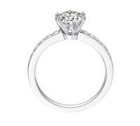 Homxi Women's Engagement Ring White Gold 18K, 6 Claws Round with 1.14ct Created Diamond, Silver Band Women Wedding Rings Size R 1/2
