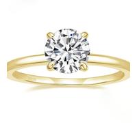 Homxi Womens Personalized Engraved 925 Sterling Silver Ring, 4 Claws Solitaire Round with Cubic Zirconia, Women Gold Ring Size R 1/2