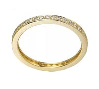 Homxi Women's Promise Ring 14ct Yellow Gold, Eternity Round with 0.5ct Created Diamond, Gold Jewelry for Women Wedding Rings Size L 1/2