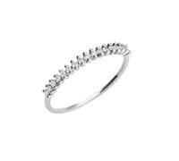 Homxi Womens Promise Ring White Gold 9 K, Simple Round with 0.15ct Diamond, Engagement Rings Silver for Women Size T 1/2