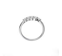 Homxi Women's Wedding Band 18K White Gold, Round with 0.3ct Diamond, Womens Promise Silver Ring Size O 1/2