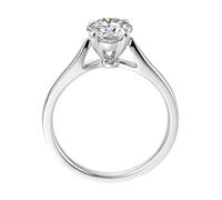 Homxi Womens Wedding Rings 9 ct White Gold, 4 Claws Solitaire Round with 0.7ct Created Diamond, Wedding Ring Womens Silver Size R 1/2