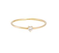Homxi Yellow Gold Band Rings for Women 18K, 3x3mm Solitaire Round with Moissanite, Yellow Gold Womens Wedding Engagement Bands Size 10.5