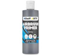 HOMY ARTY Airbrush Primer - Grey Acrylic Primer for Airbrush, 250 ml Quick-Drying Matte Finish Primer Paint, for Airbrush Paint with Excellent Adhesion to Plastic Models, Metal, Canvas