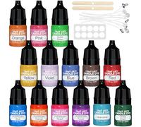 HOMY ARTY Candle Dye - 14 Colours Liquid Candle Dye for Wax, Vivid Oil-Based Candle Colour Dye for Candle Making, Highly Concentrated Natural Candle Wax Dye, Each 5 ml