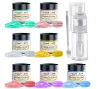 HOMY ARTY Edible Glitter 7 Colours x 4g - with Sprayer, Drink Glitter