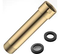 HOMYEP Shower Arm Extender 4 Inch Straight Extension Pipe Arm for Rainfall and Handheld Shower Head, Female to Male NPT 1/2 Inch, Brushed Gold