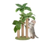 HOMYHANDS 80CM Cat Scratching Post, Medium Cat Scratcher Tree with 3 Scratching Poles Scratch Post for Large Cats with 2 Teasing Hanging Ball, Natural Sisal Rope (80CM)