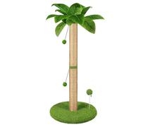 HOMYHANDS Cat Scratching Post, 82cm Tall Scratch Tree with Premium Sisal Rope, Two Interactive Dangling Balls and Spring Ball Toys for Indoor Kittens and Cats
