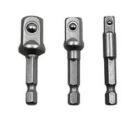 Homyl 2 Packs Impact Grade Socket Adapter Set with Drill Adapter Nut Driver Adapter Hex Shank Extension Power Drill Conversion Resistant Steel Sui, 3 Pcs