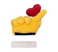 Homyl 2-Piece Sticker Finger-Shaped Helmet Decoration Removable Helmet Attachment for Skiing, Snowboarding, Cycling, Girls, Boys, Gift, Office, Home, Heart