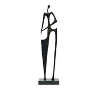 Homyl Abstract Figure Sculpture Human Figure Statue Ornament Decor With Solid And Marble Base For Shelf Entryway Model Room Suitable for bedroom study, Black Bronze
