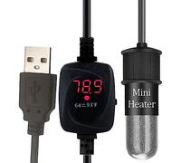 Homyl Aquarium Tank Heater Submersible Adjustable Thermostat Digital Mini Heating Rod with Voice Alarm USB Connection Nichrome Wire Suitable for Pet Tanks R, American Fahrenheit, No Power Outage