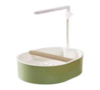 Homyl Automatic Parrot Bathtub Indoor Parakeet Bird Bath Shower Tub with Adjustable Pump PP Material Supports Feather Cleaning And Engaging Experience Suita, Line Style White