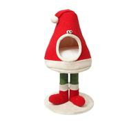 Homyl Cat Bed Cave, Cat House, Removable Christmas Hat, Decorative Tent, Travel Scratching Post, 40cmx75cm with Feet