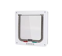 Homyl Cat Door Flap Pet Passage Window Gate Transparent Panel Four Ways Locking Button System Locking Frame Structure Suitable for Interior Doors Exterior D, White
