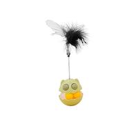 Homyl Cat Teasing Tumbler Exercise Toy Interactive Catnip Feather Sway Material Self Balance System Engaging Play Suitable for Small Medium Large Ca, Green