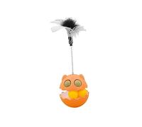 Homyl Cat Teasing Tumbler Exercise Toy Interactive Catnip Feather Sway Material Self Balance System Engaging Play Suitable for Small Medium Large Ca, Pink