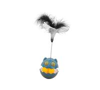 Homyl Cat Teasing Tumbler Exercise Toy Interactive Catnip Feather Sway Material Self Balance System Engaging Play Suitable for Small Medium Large Ca, Blue