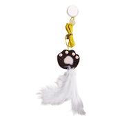 Homyl Cat Toys Feather Hanging Interactive Toys Retractable Suction Cup Exerciser Elastic String Kitten Catch Toy with Soft Feather Decor for Suita, Claw Black