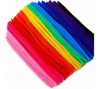 Homyl Cleaner for Kids, Textile, Bendable, Easy to Cut, Children's DIY Projects, Intellectual Development, Metal Core, For, Classic color pipe cleaners, mixed 10 colors, approximately 100 pieces