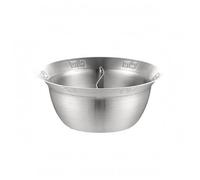 Homyl Compartment Cookware Stainless Steel Hot Pot Split Pot Two Section Tabletop Utensil Deep Round Bowl Suitable for Group Dining Restaurant Service, Natural Color Mandarin Duck, 28cm