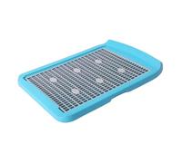 Homyl Dog Toilet Tray with Pee Pad Holder And Posts, Easy to Clean Mesh Puppy Training Pads, Dog Potty Box for Apartments, Bedrooms, And Dorms, Blue, L