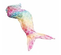 Homyl Girls Flannel Blanket Mermaid Sleeping Bag Throw Warm Soft Bed Accessory with Enchanting Fish Tail Design Suitable for Themed Events Cozy Evenings Home, Rainbow, 142-60cm