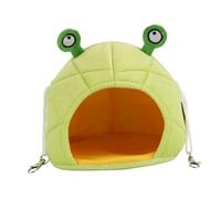 Homyl Hamster Hammock Bed Small Pet House Hanging Hut Cozy Sleeping Nest Cotton Lined with Easy Clean Features Suitable for Hamsters Flying Squirrels, Green Frog