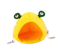 Homyl Hamster Hammock Bed Small Pet House Hanging Hut Cozy Sleeping Nest Cotton Lined with Easy Clean Features Suitable for Hamsters Flying Squirrels, Yellow Frog