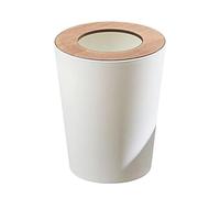 Homyl Indoor Rubbish Can, Toilet Trash Bins Without Lid Opening Top Garbage Container Waste Container Bins Large for Washroom Kitchen Toilet Indoor Outdoor, 7L White