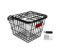 Homyl Large Capacity Bike Basket, Rear Basket, Heavy-Duty Load-Bearing, Carbon Steel Construction, Reflective Strips, Waterproof Design, Breathable, with Lid