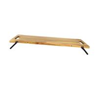 Homyl Large Charcuterie Board with Folding Legs, Rustic Long Wooden Serving Tray with Handles, for Breakfast Buffets, Patio Dining Parties, Multi, L