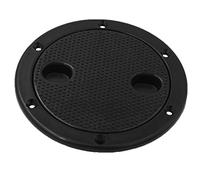 Homyl Marine Deck Plate, 4 Inch Boat Circular Non Slip Pull Out Inspection Hatch for Boat Kayak Canoe, Black