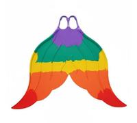 Homyl Monofin Silicone Sports Accessory Flexible Tailpiece Suitable for Swimming Lessons Pool Practice Underwater Photos , Orange Rainbow Five Colors , 33-36