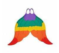 Homyl Monofin Silicone Sports Accessory Flexible Tailpiece Suitable for Swimming Lessons Pool Practice Underwater Photos , Orange Rainbow Five Colors , 30-33
