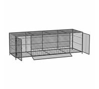 Homyl Outdoor Cage Metal Chain-Link Enclosure Fowl Pen Iron Mesh Structure Convenient Access Suitable for Management, Black, Black